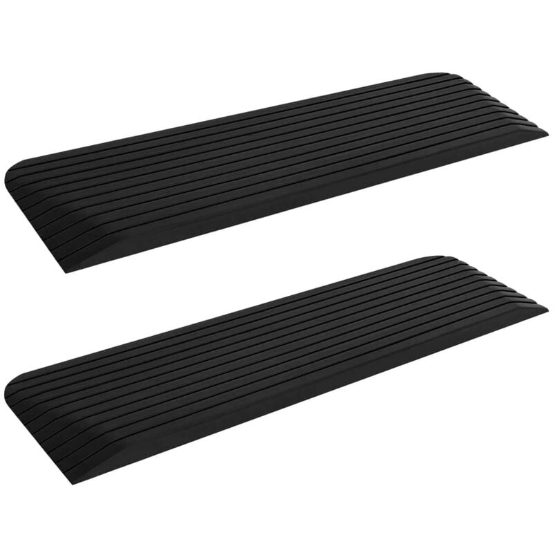 Vidaxl Threshold Ramps 2 Pcs 110X32X3.8 Cm Rubber, Black