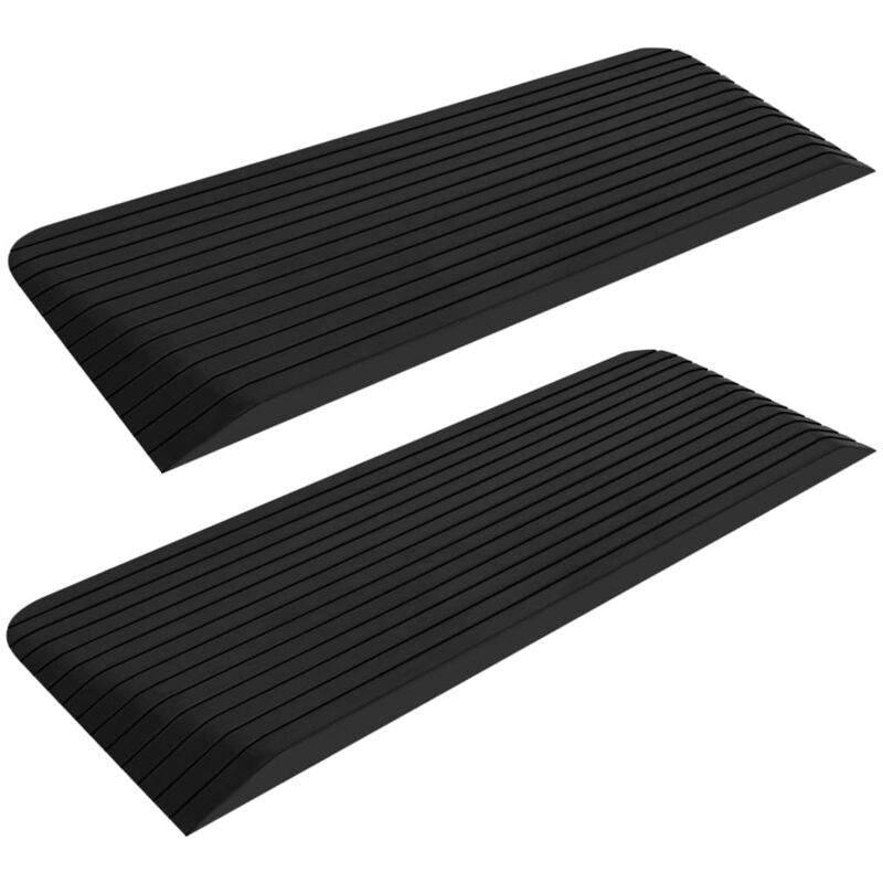 Vidaxl Threshold Ramps 2 Pcs 110X41X5 Cm Rubber, Black