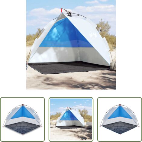 vidaXL Tienda de camping -  Tienda de playa impermeable apertura rápida azul celeste