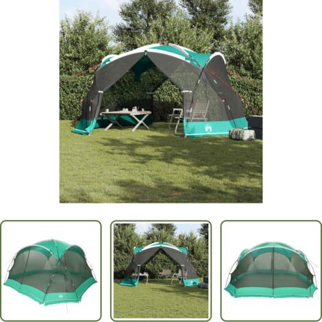 vidaXL Tienda para terraza -  Tienda mosquitera con techo Verde Mar 434 x 434 x 230 cm