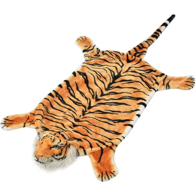Tiger Carpet Plush 144 Cm Brown Vidaxl