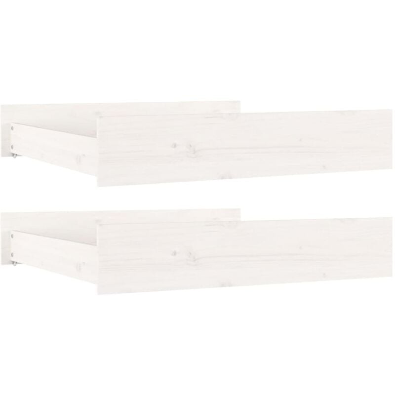 Tiroirs de lit 2 pcs blanc Bois de pin massif vidaXL