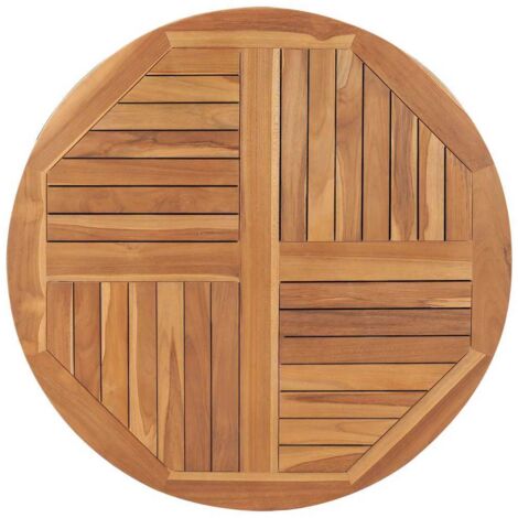 vidaXL Tischplatte Massivholz Teak Rund 2,5 cm 90 cm