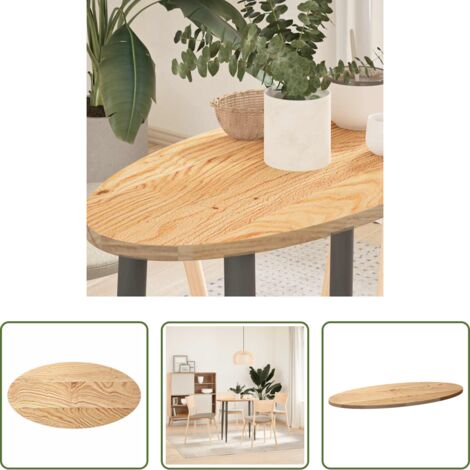 vidaXL Tischplatte -  Tischplatte 80x40x2 cm Massivholz Eiche Oval
