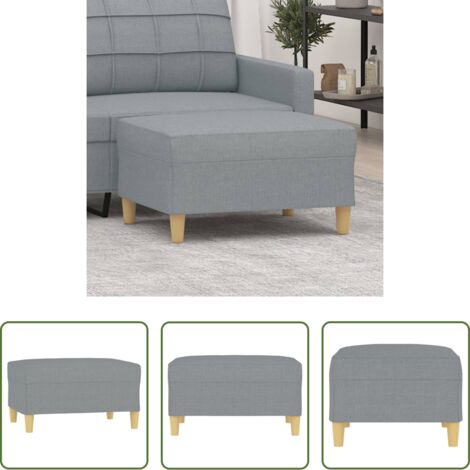 vidaXL Tissu -  Repose-pied Gris clair 70x55x41 cm Tissu