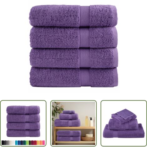 vidaXL Toalla de algodón -  Toallas de baño SOLUND 4 uds 100x150 cm 600 gsm
