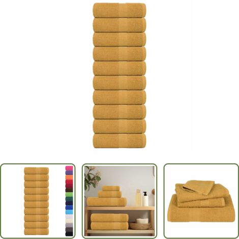 vidaXL Toalla de cocina -  Toallas de mano FROGN 10 uds oro 30x30 cm 360 g/m²