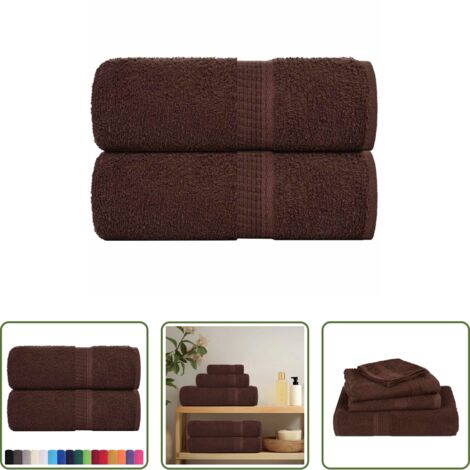 vidaXL Toalla de cocina -  Toallas de mano FROGN 2 uds marrón 30x30 cm 360 g/m²