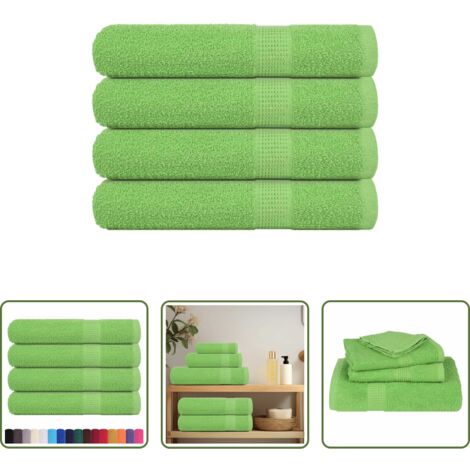 vidaXL Toalla de sauna verde manzana -  Toallas de sauna FROGN 4 uds verde manzana 80x200 cm 360 g/m²