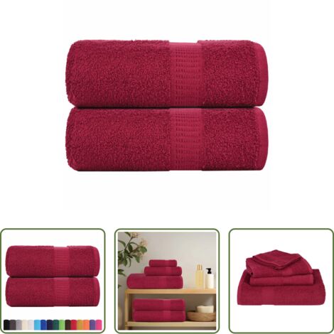 vidaXL Toalla facial -  Toallas de baño FROGN 2 uds burdeos 30x30 cm 360 g/m²