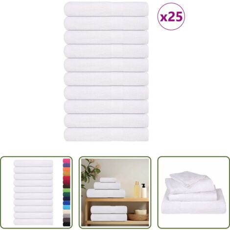 vidaXL Toalla higiénica -  Toallas de sauna FROGN 25 uds blanco 80x200 cm 360 g/m²