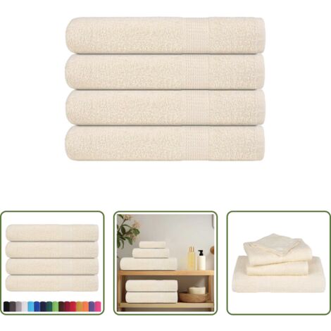 vidaXL Toalla higiénica -  Toallas de sauna FROGN 4 uds crema 80x200 cm 360 g/m²