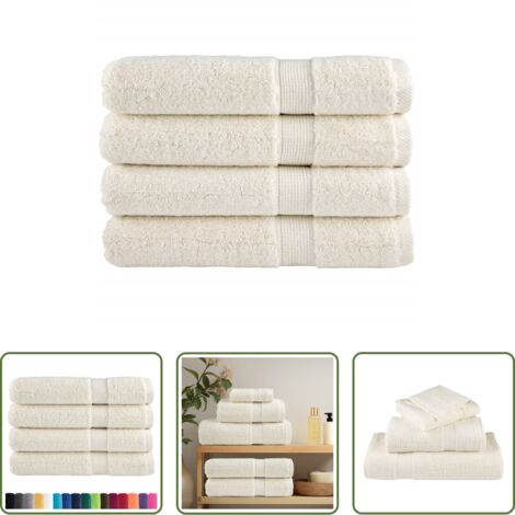 vidaXL Toalla higiénica -  Toallas de sauna SOLUND 4 unidades crema 80x200 cm 600 gsm