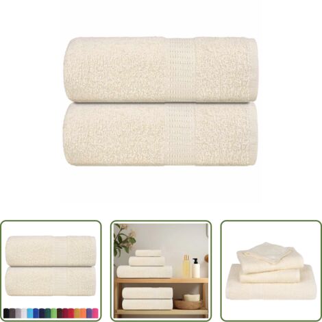 vidaXL Toallas de algodón -  Toallas de invitados FROGN 2 uds crema 30x50 cm 360 g/m²