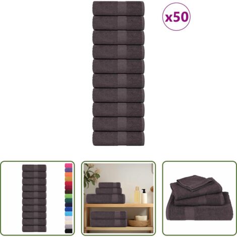 vidaXL Toallas de algodón -  Toallas de invitados FROGN 50 uds antracita 30x50 cm 360 g/m²