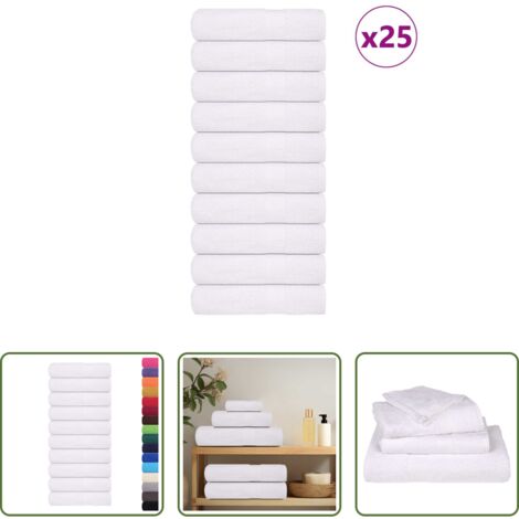 vidaXL Toallas de baño absorbentes -  Toallas de baño FROGN 25 uds blanco 100x150 cm 360 g/m²