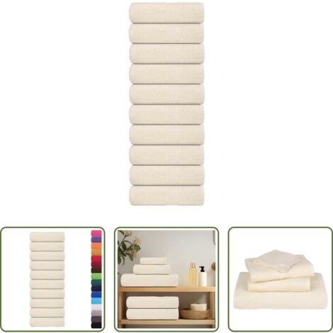 vidaXL Toallas de cocina -  Toallas de invitados FROGN 10 uds crema 30x50 cm 360 g/m²