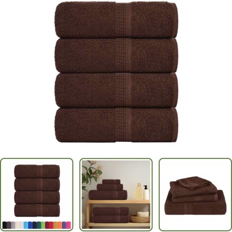 vidaXL Toallas de cocina -  Toallas de invitados FROGN 4 uds marrón 30x50 cm 360 g/m²