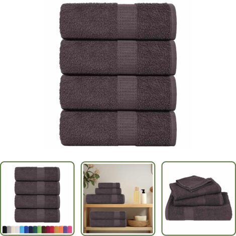 vidaXL Toallas faciales -  Toallitas de baño FROGN 4 uds antracita 15x21 cm 360 g/m²