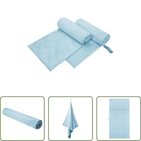 vidaXL Toallas para el exterior -  Toallas Deportivas 2 pcs Azul 200 x 100 cm