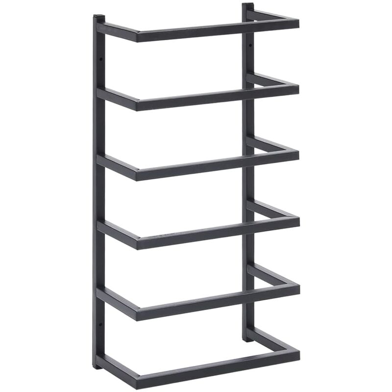 

vidaXL Toallero de acero negro 24x12x48 cm - Negro