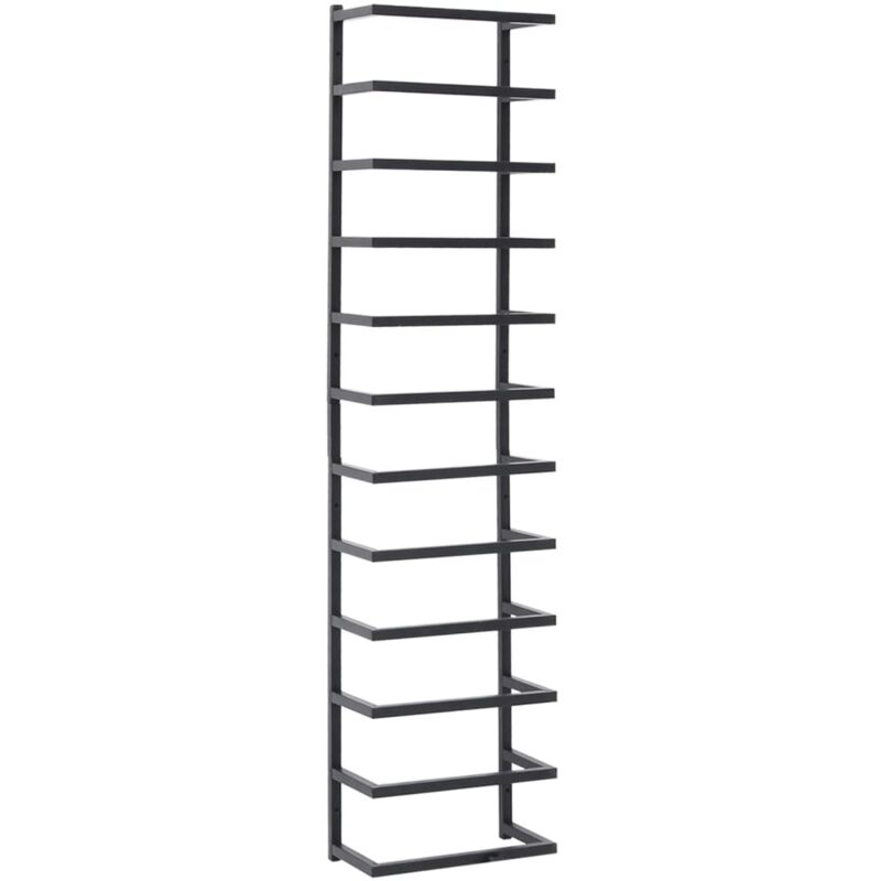 

vidaXL Toallero de acero negro 24x12x96 cm - Negro
