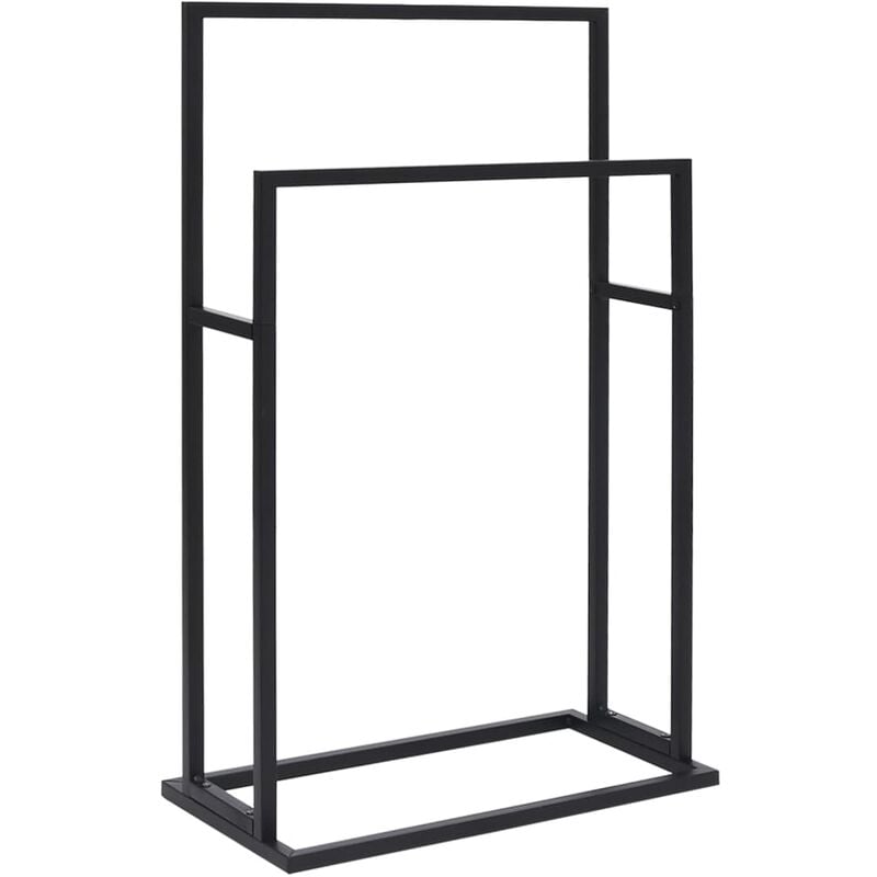 

vidaXL Toallero de pie de acero negro 48x24x78,5 cm - Negro