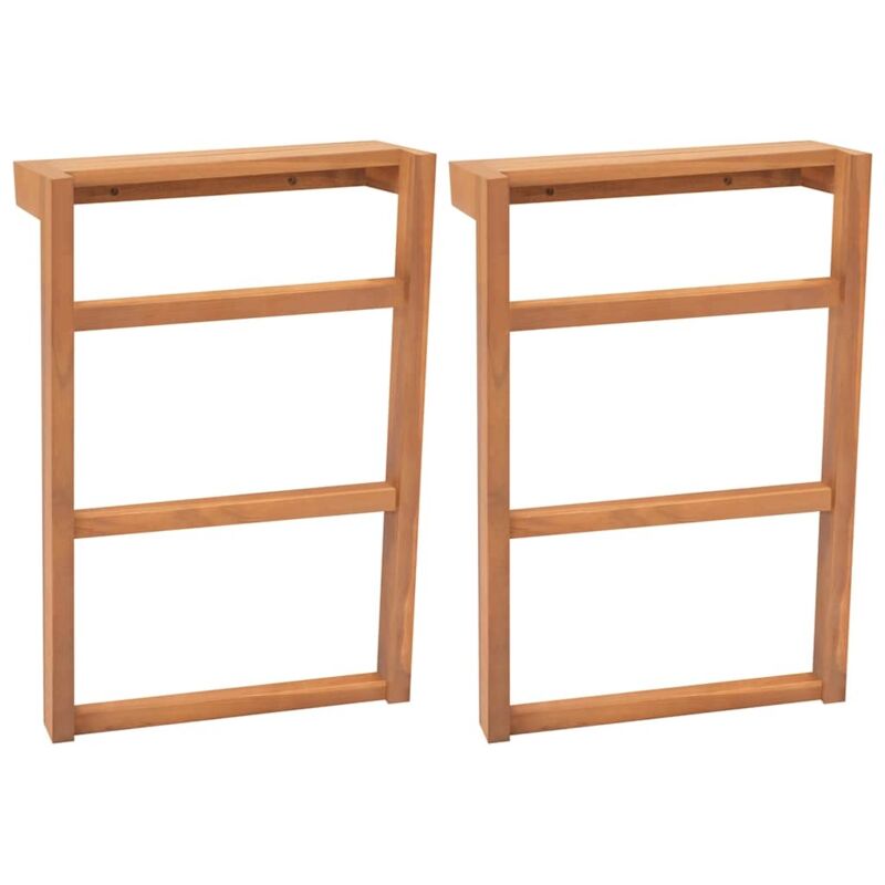 

vidaXL Toalleros 2 unidades madera maciza de teca - Negro