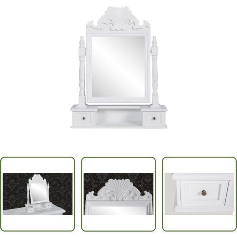vidaXL Tocador con cajones -  Tocador con espejo abatible rectangular de MDF