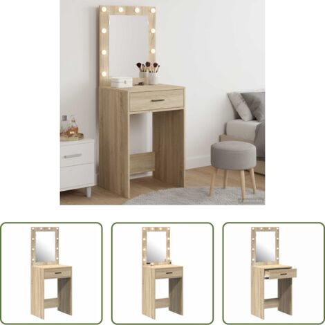 vidaXL Tocador de madera -  Mesa Tocador Roble Sonoma 50 x 41 x 135 cm Madera de ingeniería