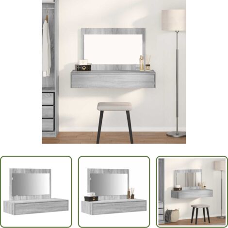 vidaXL Tocador moderno -  Mesa Tocador Gris 100 x 40 x 70 cm Madera de ingeniería