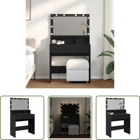 vidaXL Toeletta con luce LED -  Toeletta con LED Nera 80x41x134,5 cm