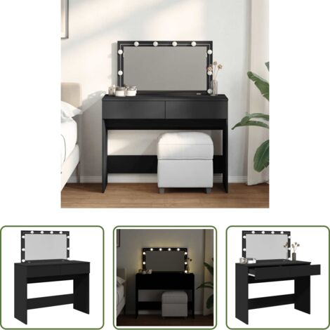vidaXL Toeletta con luce LED -  Toeletta con LED Nero 100x40x120 cm