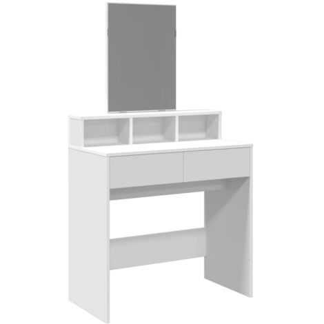 vidaXL Toeletta con Specchio Bianco 80x41x144,5 cm