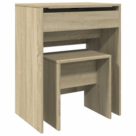 vidaXL Toeletta e Sgabello Rovere Sonoma 60x40x113,5 cm