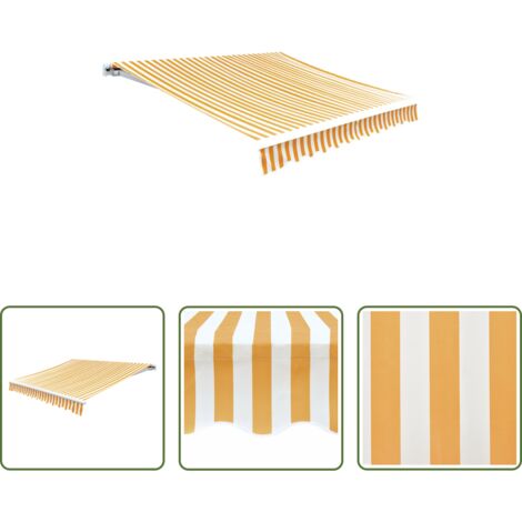 vidaXL Toldo amarillo -  Toldo de lona amarillo y blanco 6x3 m (sin estructura)