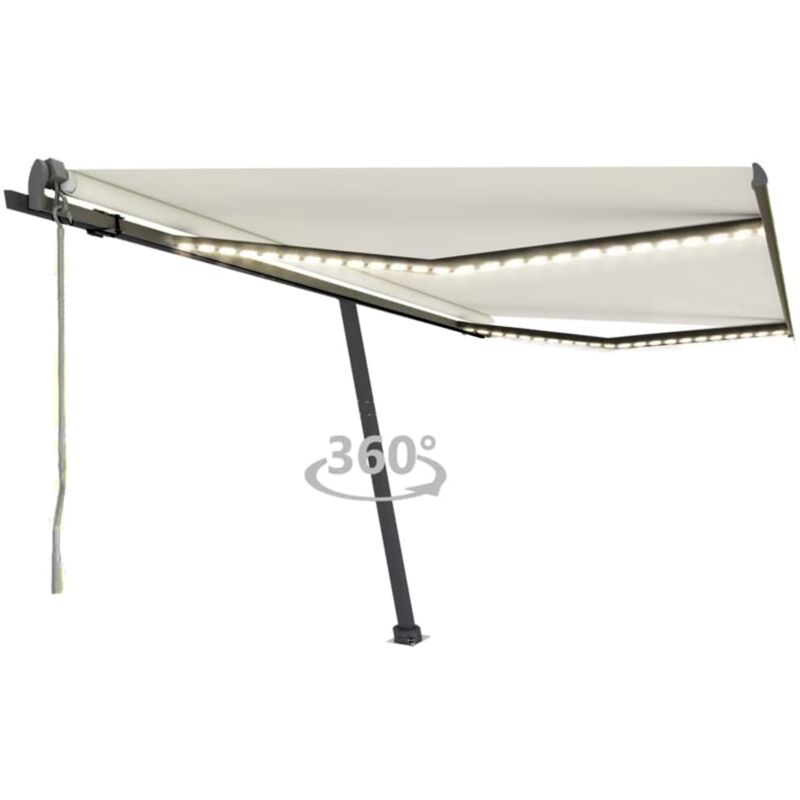 

Toldo automático con LED sensor de viento color crema 450x300cm - Crema - Vidaxl