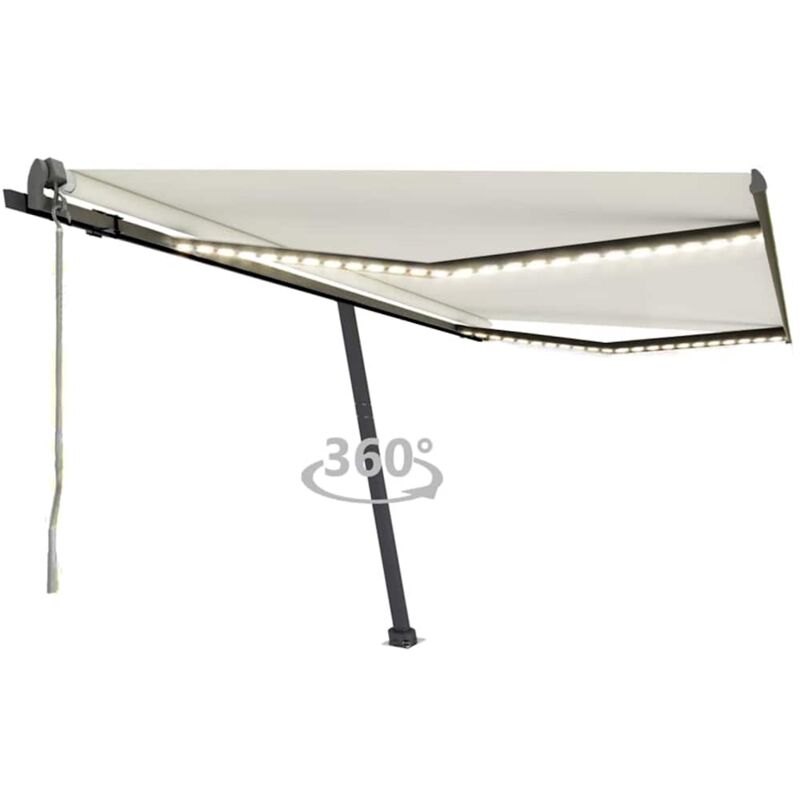 

Toldo automático con LED sensor de viento crema 400x300 cm - Crema - Vidaxl