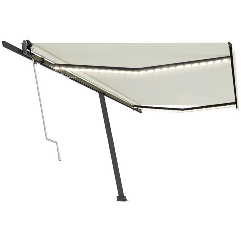 

Toldo automático con LED y sensor de viento crema 500x350 cm - Crema - Vidaxl