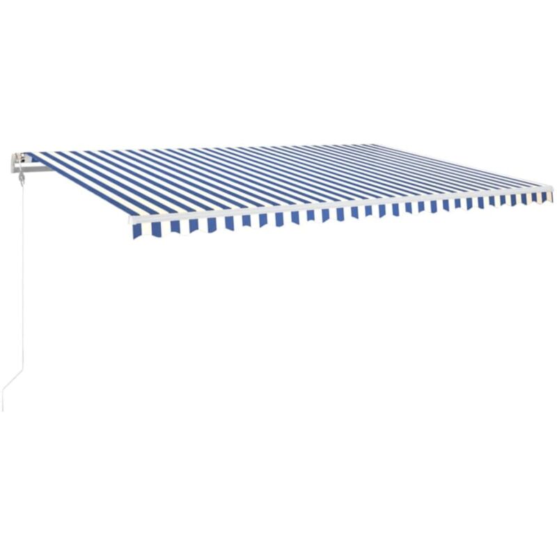 

Toldo automático LED sensor de viento azul y blanco 500x350 cm - Azul - Vidaxl