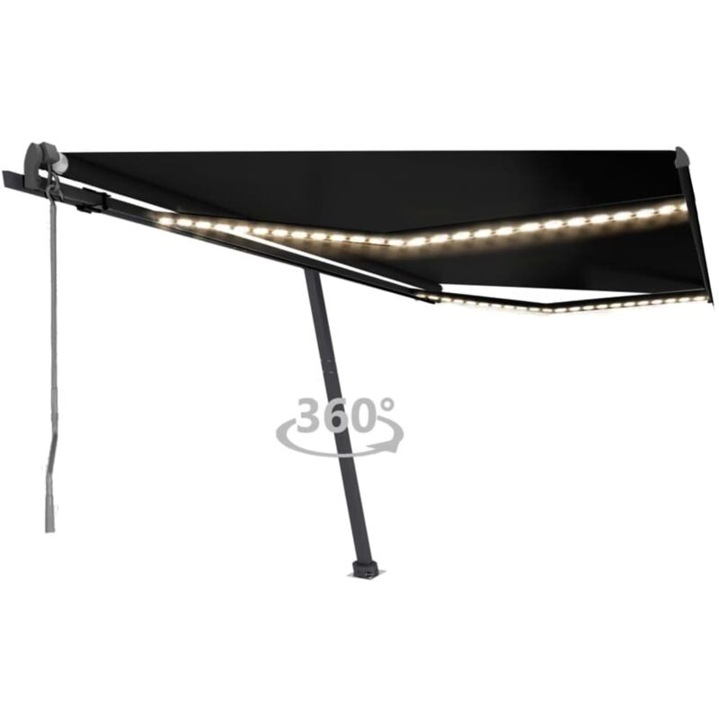 

Toldo automático LED sensor de viento gris antracita 400x350 cm - Antracita - Vidaxl