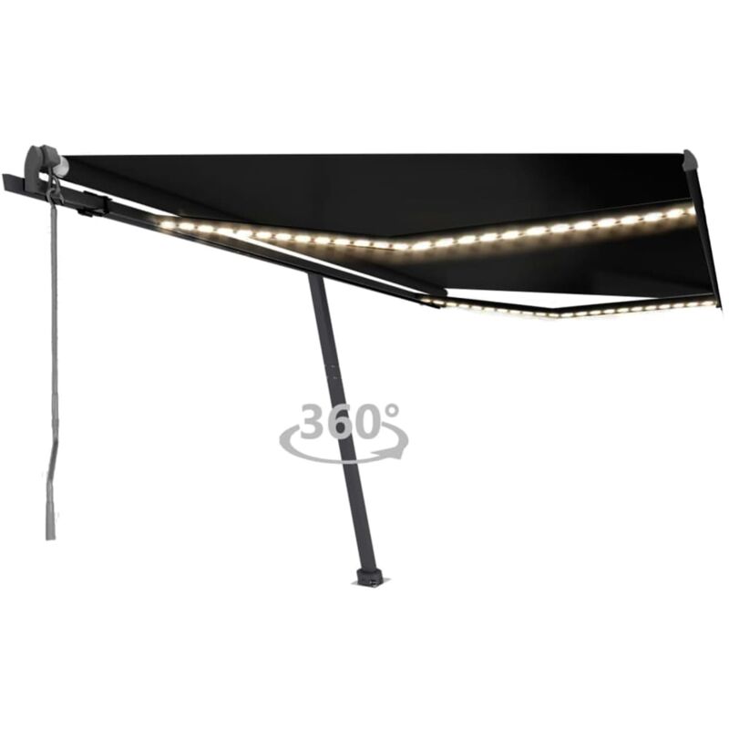 

Toldo automático LED sensor de viento gris antracita 450x350 cm - Antracita - Vidaxl