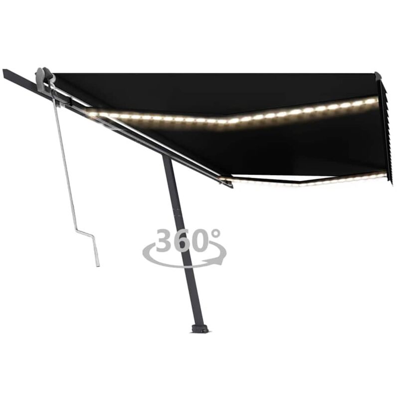 

Toldo automático LED sensor de viento gris antracita 500x300 cm - Antracita - Vidaxl