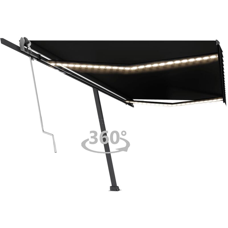 

Toldo automático LED sensor de viento gris antracita 500x350 cm - Antracita - Vidaxl