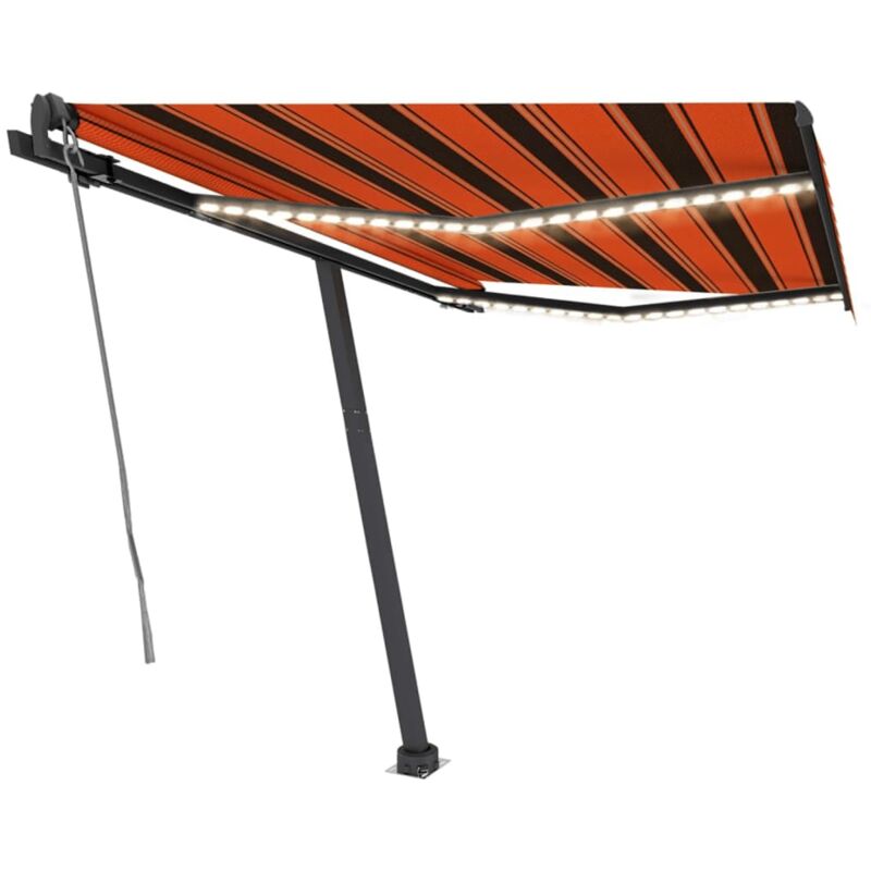

Toldo automático LED sensor de viento naranja marrón 350x250 cm - Naranja - Vidaxl