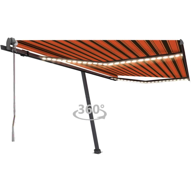 

Toldo automático LED sensor de viento naranja marrón 400x300 cm - Naranja - Vidaxl