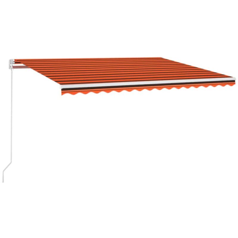 

Toldo automático LED sensor de viento naranja marrón 450x300 cm - Naranja - Vidaxl