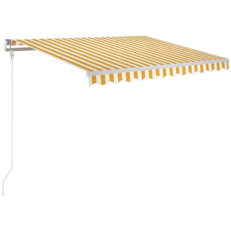 

Toldo automático retráctil amarillo y blanco 300x250 cm - Amarillo - Vidaxl