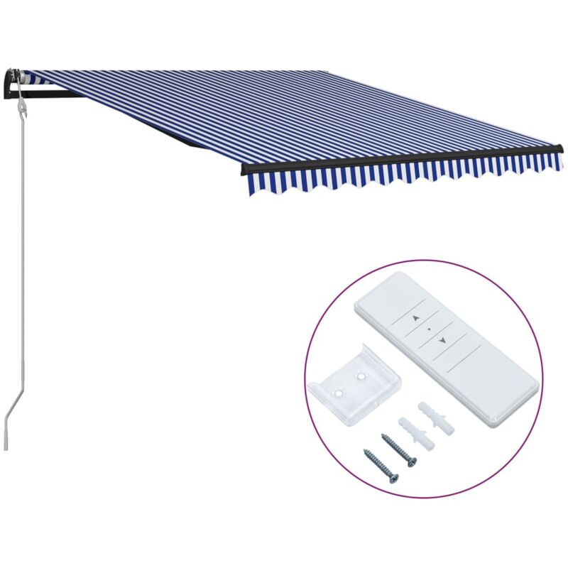 

Toldo automático retráctil azul y blanco 300x250 cm - Azul - Vidaxl