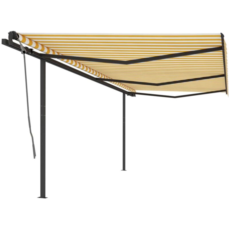 

Toldo automático retráctil con postes amarillo y blanco 6x3 m - Amarillo - Vidaxl